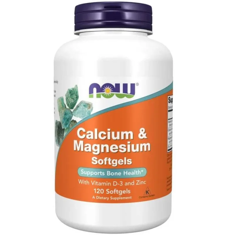 Now Foods, Calciu și magneziu, 120 capsule gel — preț și oferte