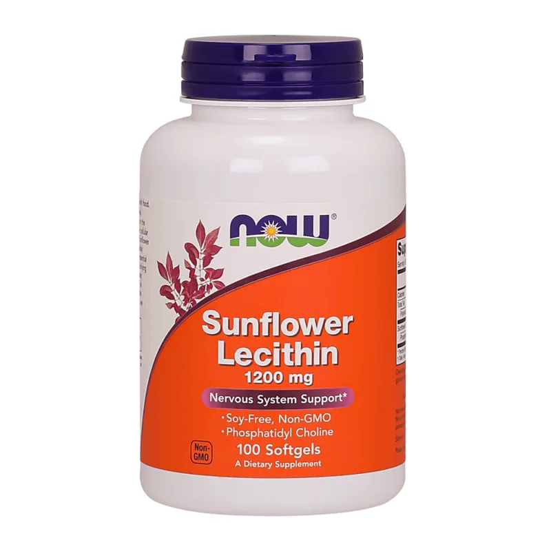 Now Foods Lecitină de floarea-soarelui, lecitină din semințe de floarea-soarelui 1200 mg, 100 capsule moi — preț și oferte