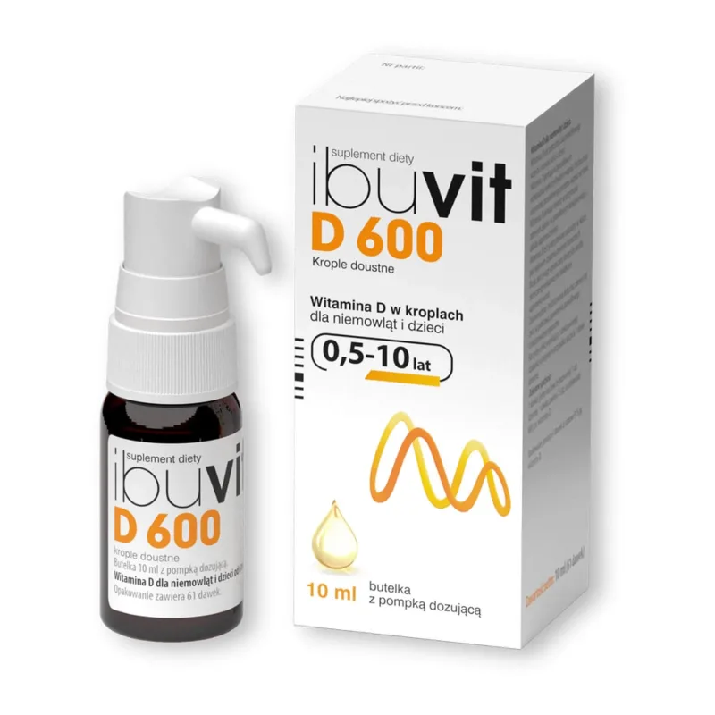 Ibuvit D 600, vitamina D pentru sugari și copii, picături orale, 10 ml Polpharma — preț și oferte
