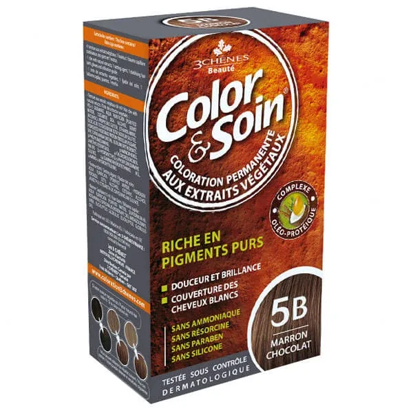 Color&amp;Soin, vopsea de păr, 5B, maro ciocolatiu, 135 ml COLOR SOIN — preț și oferte