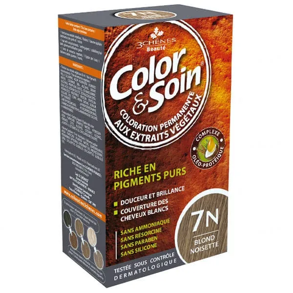 Color&amp;Soin, vopsea de păr, 7N, blond alune, 135 ml COLOR SOIN — preț și oferte
