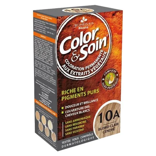 Color&amp;Soin, vopsea de păr, 10A, blond gri deschis, 135 ml COLOR SOIN — preț și oferte