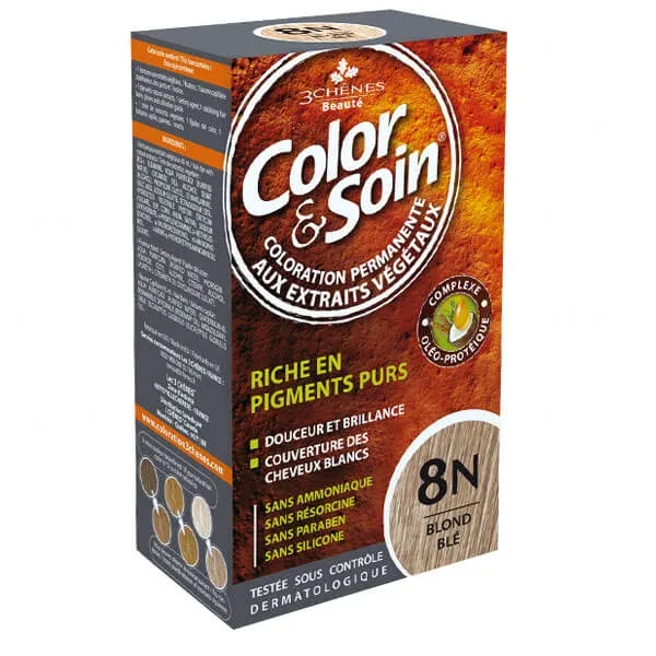 Color&amp;Soin, vopsea de păr, 8N grâu blond, 135 ml COLOR SOIN — preț și oferte