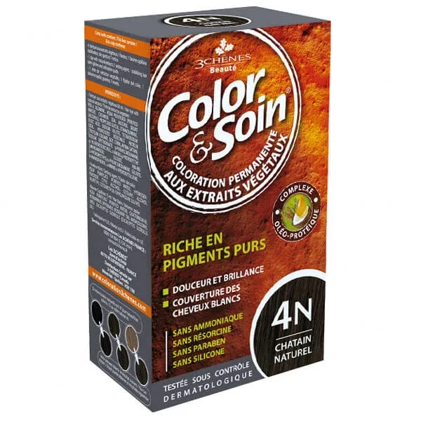 Color&amp;Soin, vopsea de păr, 4N, gri natural, 135 ml COLOR SOIN — preț și oferte