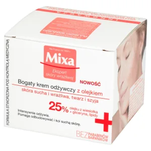 Mixa Intensive Nourishment, cremă hrănitoare bogată cu ulei, piele foarte uscată, 50 ml