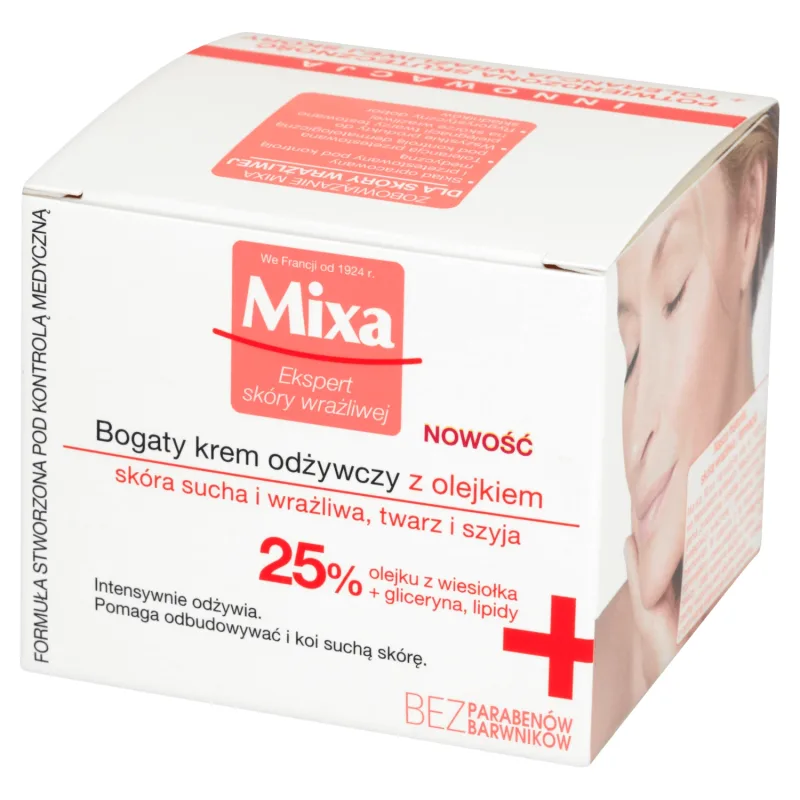 Mixa Intensive Nourishment, cremă hrănitoare bogată cu ulei, piele foarte uscată, 50 ml — preț și oferte