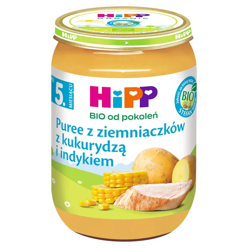 HiPP Bio mâncare, piure de cartofi cu porumb și curcan, după 5 luni, 190 g. — preț și oferte