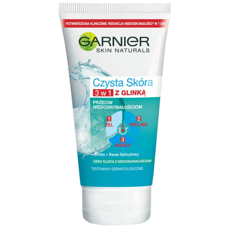 Garnier Clean Skin, gel de curățare + scrub + mască 3în1, 150ml — preț și oferte