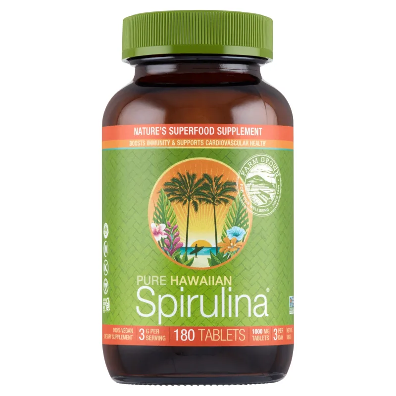 Spirulină hawaiiană pură, 180 comprimate — preț și oferte
