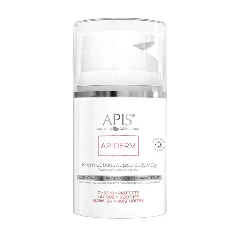 Apiderm, cremă reparatoare și revitalizantă, cremă de zi, tratament de îngrijire după chimioterapie și radioterapie, 50 ml Apis — preț și oferte