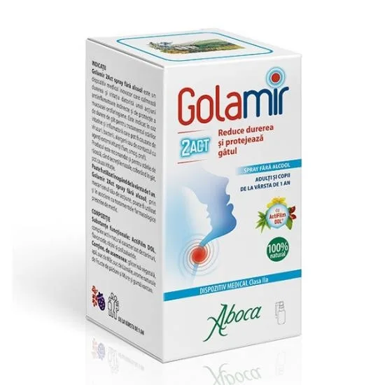 Golamir 2act spray copii si adulti 30ml, Aboca — preț și oferte