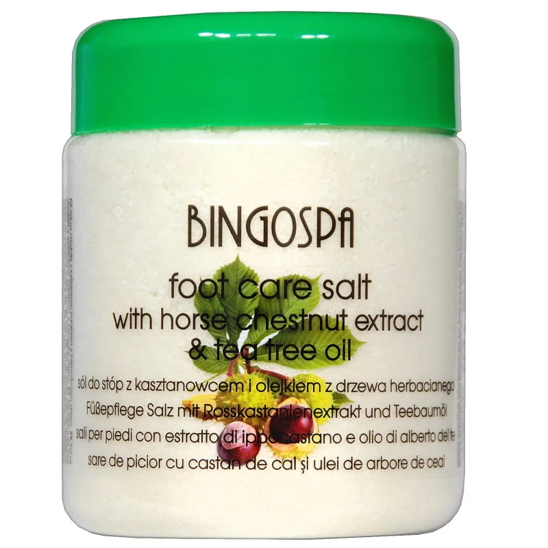 Bingospa, sare pentru picioare cu extract de castan de cal și ulei de arbore de ceai, 550 g Bingo Cosmetics — preț și oferte