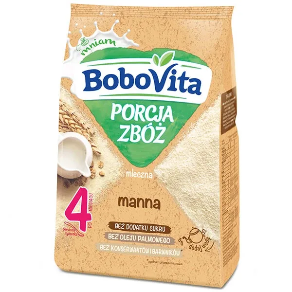 BoboVita Porcja Zbóż Porridge manna, lapte, fără zahăr adăugat, după 4 luni, 210 g — preț și oferte