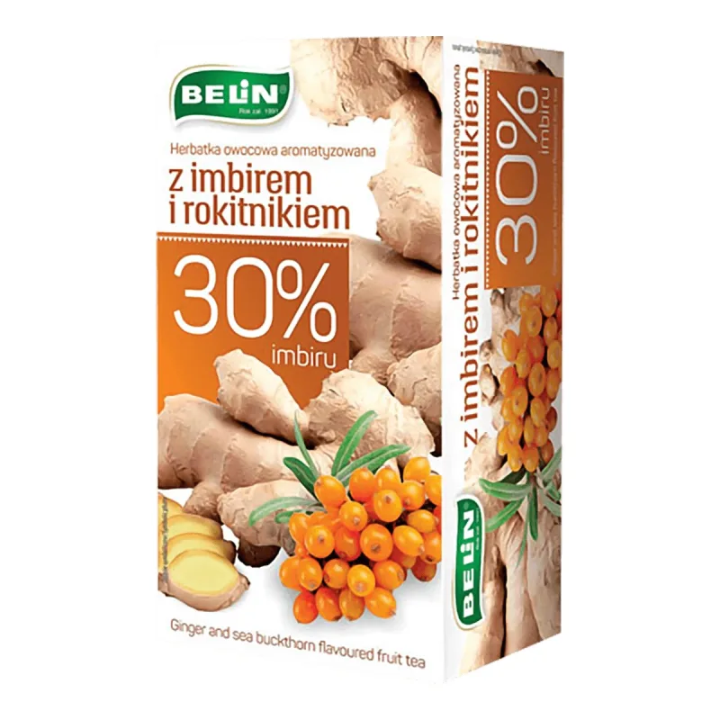 Belin Ceai aromat de fructe cu ghimbir cu cătină de mare, 2 g x 20 plicuri — preț și oferte
