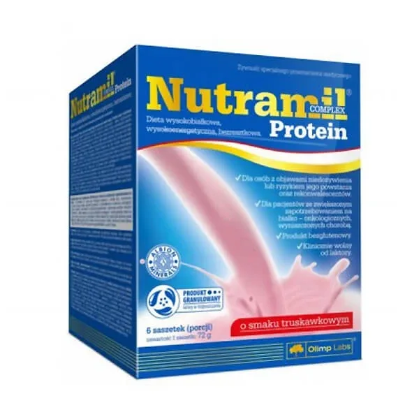 Olimp Nutramil Complex Protein, preparat nutritiv, aromă căpșuni, 72 g x 6 pliculețe Olimp Labs — preț și oferte
