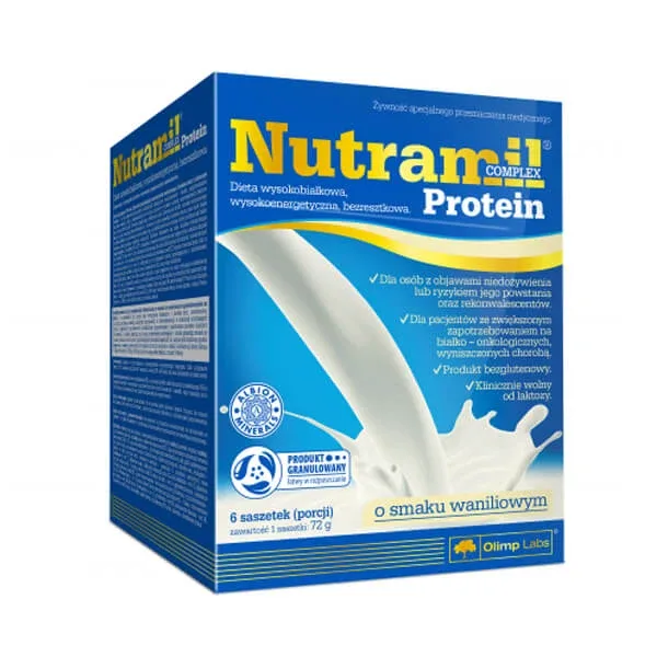 Olimp Nutramil Complex Protein, preparat nutritiv, aromă de vanilie, 72 g x 6 pliculețe Olimp Labs — preț și oferte