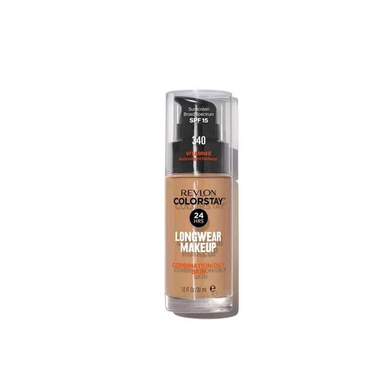 Revlon ColorStay, fond de ten pentru ten mixt și gras, Nr. 340, Early Tan, cu pompă, 30 ml — preț și oferte