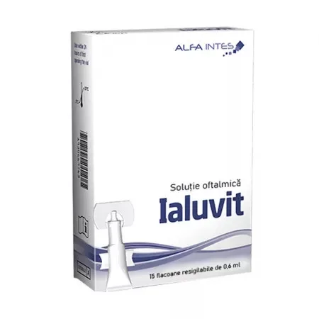Solutie oftalmica Ialuvit, 15 fiole, 0,6 ml, Alfa Intes — preț și oferte