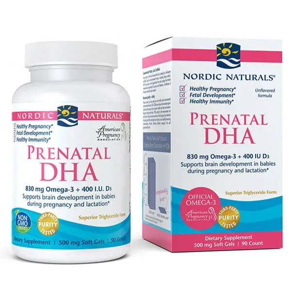 Nordic Naturals Prenatal DHA, Omega-3 + D3, 90 capsule NEW NORDIC — preț și oferte