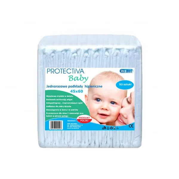 Protectiva Baby, tampoane igienice, de unică folosință, 45 cm x 60 cm, 53 bucăți — preț și oferte
