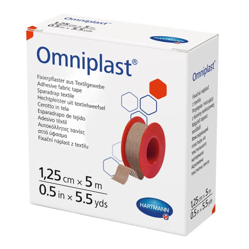 Plasture textil Omniplast, 1.25 cm*5 m, 1 rola, Hartmann — preț și oferte