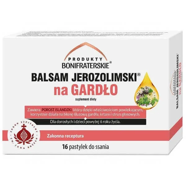 Bonifrater Products Jerusalem Balsam pentru gât, 16 pastiluțe Produkty Bonifraterskie — preț și oferte