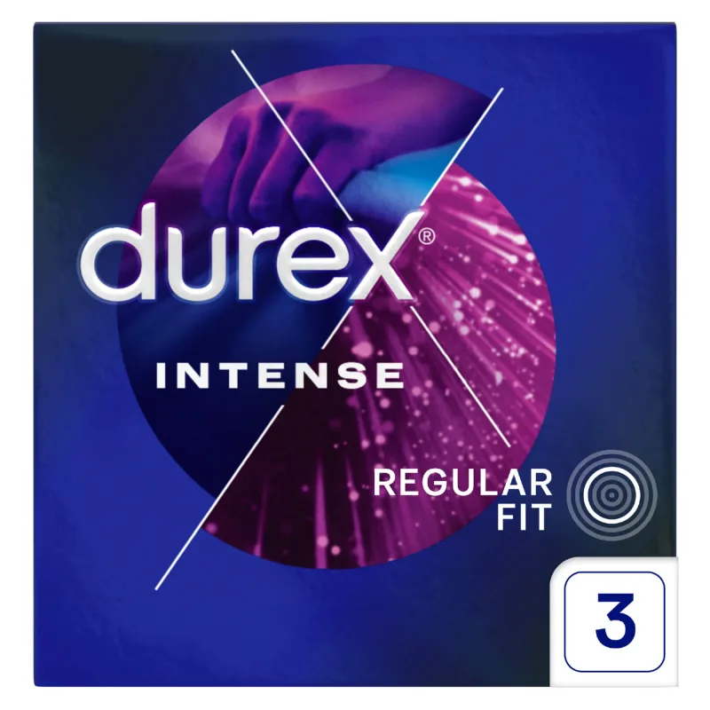 Durex Intense, prezervative cu gel stimulant, cu nervuri, 3 bucăți — preț și oferte