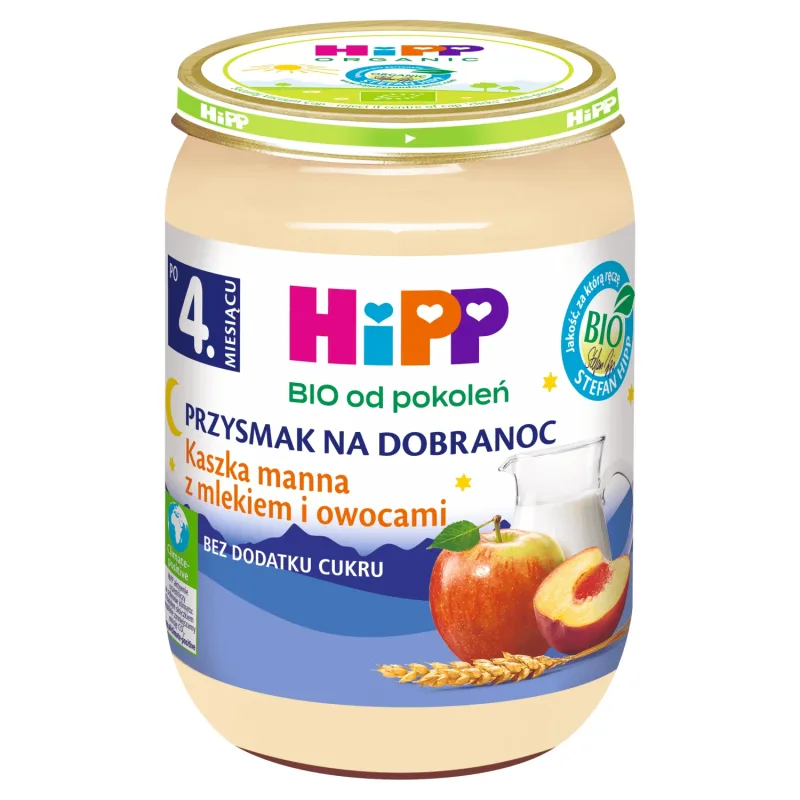 HiPP Gustare la culcare Terci de ovăz cu lapte și fructe Bio, fără zahăr adăugat, după 4 luni, 190 g — preț și oferte