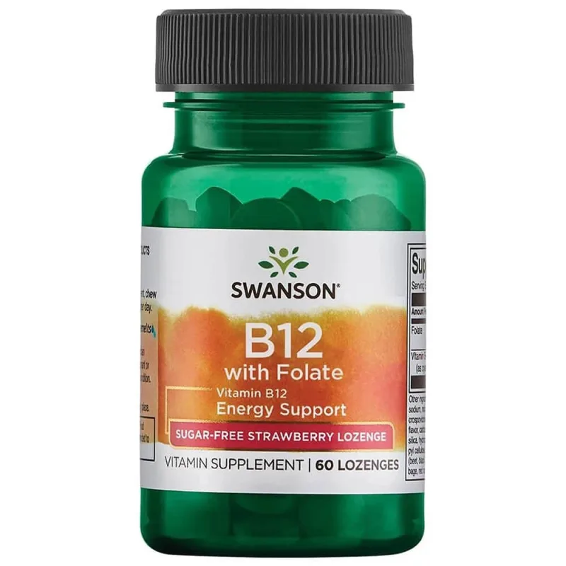 Swanson B-12 cu folat, vitamina B12 și acid folic, 60 comprimate sublinguale — preț și oferte