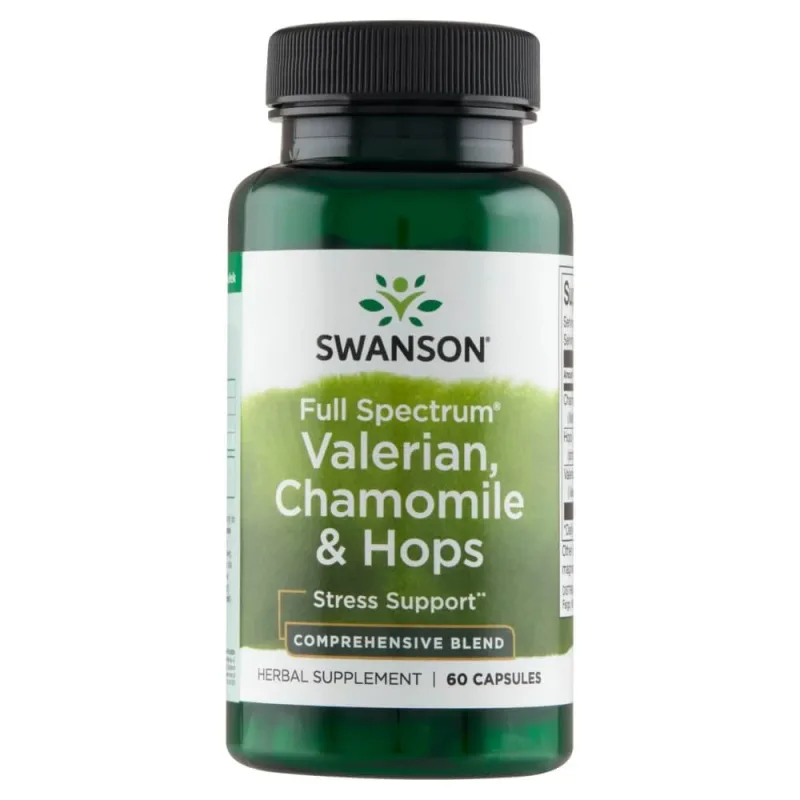 Swanson Full Spectrum Valerian, mușețel și hamei, valeriană, mușețel și hamei, 60 capsule — preț și oferte