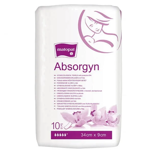 Absorgyn, tampoane ginecologice, nesterile, 34 cm x 9 cm, 10 bucăți Matopat — preț și oferte
