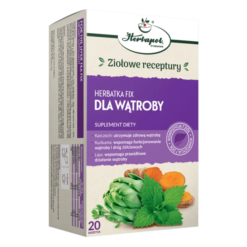 Herbapol Dla W wątroby, ceai fix pe bază de plante, 2 g x 20 pliculețe — preț și oferte