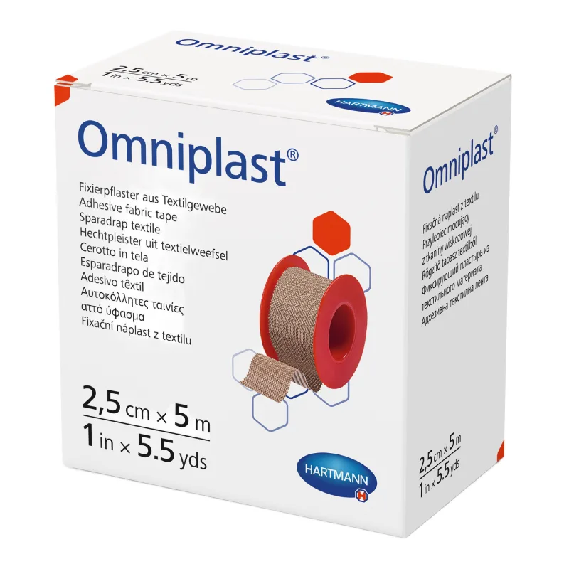 Plasture textil Omniplast, 2.5 cm*5 m, 1 rola, Hartmann — preț și oferte