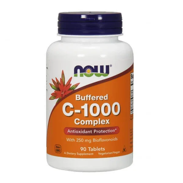 Now Foods Buffered C-1000 Complex, vitamina C tamponată + bioflavonoide, 90 comprimate — preț și oferte