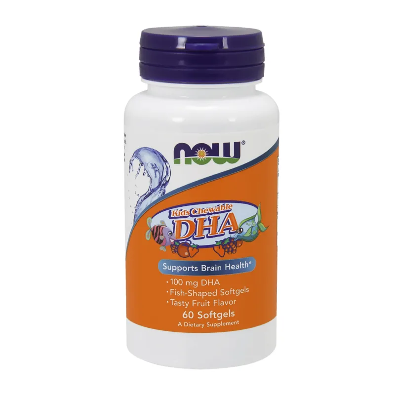 Now Foods Kids DHA masticabil, 60 capsule gel pentru supt — preț și oferte