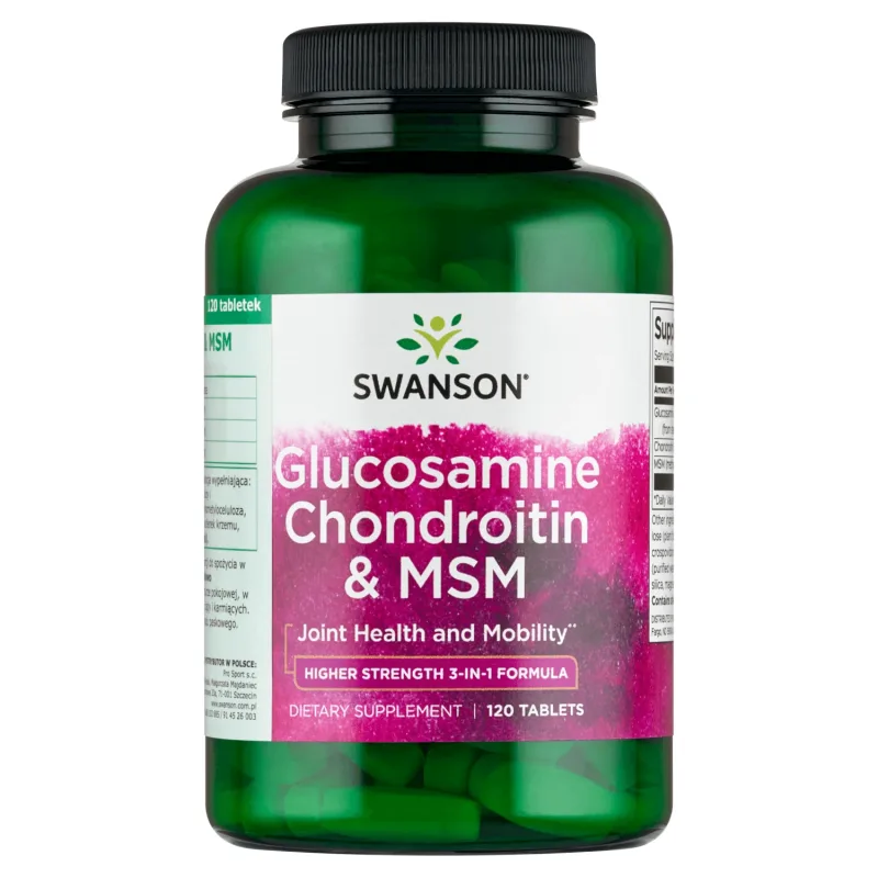 Swanson Glucozamină, Condroitină &amp; MSM Higher Strength, Glucozamină, Condroitină &amp; MSM, 120 comprimate — preț și oferte