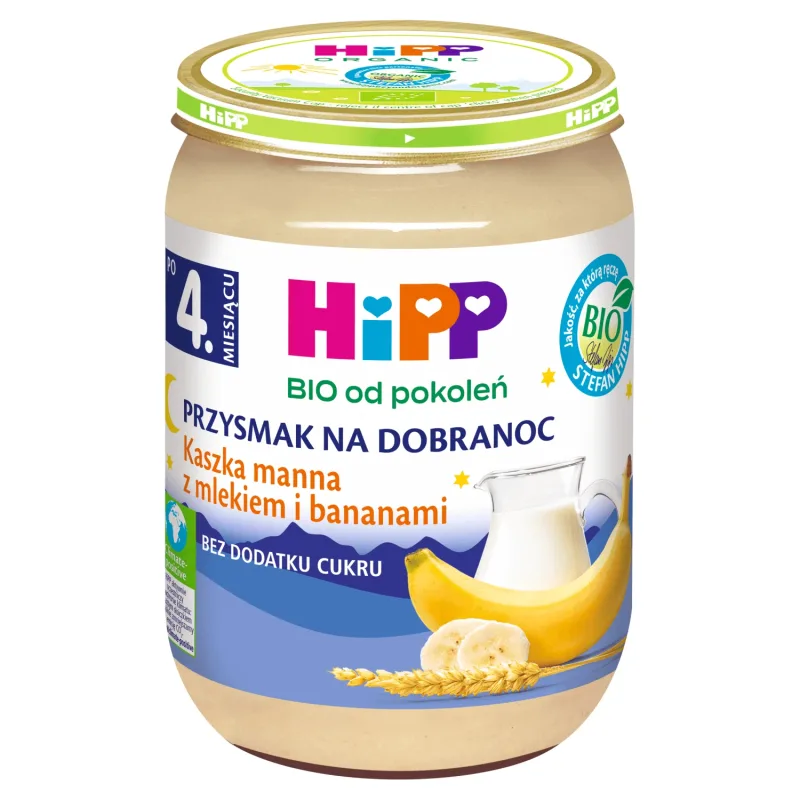 HiPP Gustare la culcare Terci de ovăz cu lapte și banane Bio, fără zahăr adăugat, după 4 luni, 190 g — preț și oferte