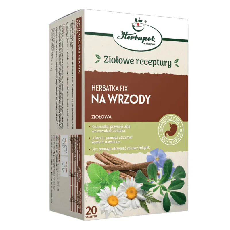 Herbapol Na Wrzody, ceai fix pe bază de plante, 2 g x 20 pliculețe — preț și oferte