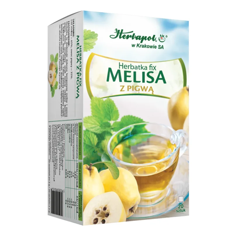Herbapol Melissa cu gutui, ceai fix, 2 g x 20 pliculețe — preț și oferte