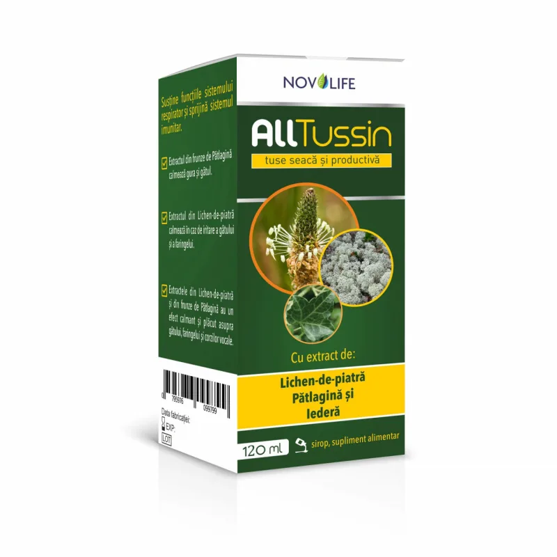 AllTussin sirop pentru tuse seaca si productiva, 120ml, Novolife Novoline — preț și oferte