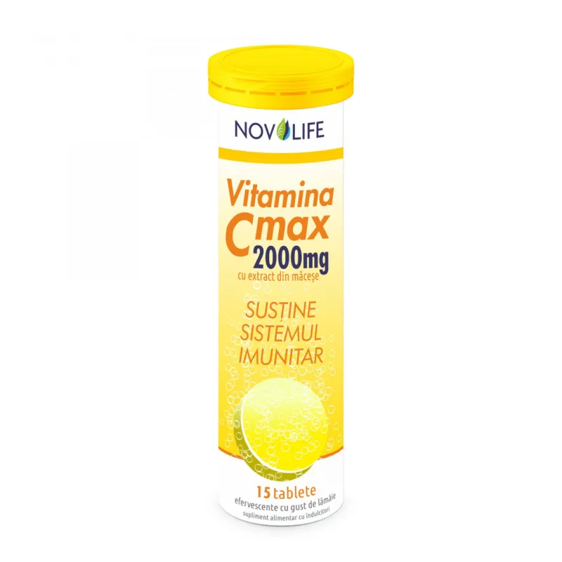 Vitamina C Max 2000, 15 tablete, Novolife Novoline — preț și oferte