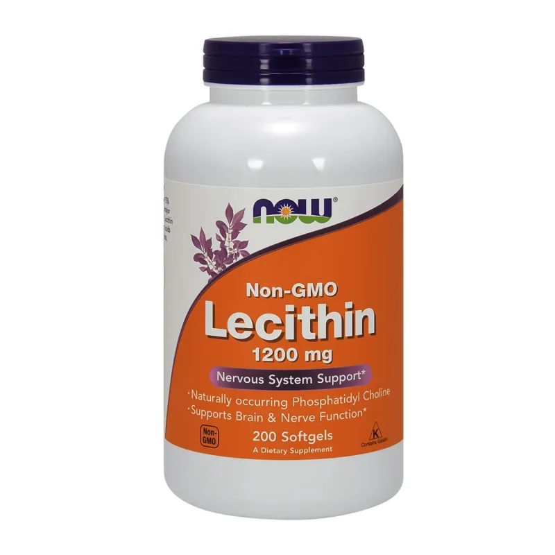 Now Foods Lecitină Non-GMO 1200 mg, lecitină, 200 capsule — preț și oferte