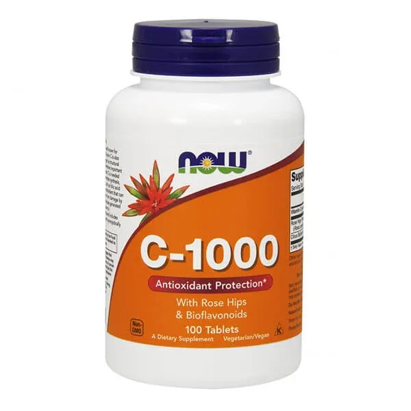 Now Foods C-1000, vitamina C + măceșe + bioflavonoide, 100 comprimate — preț și oferte