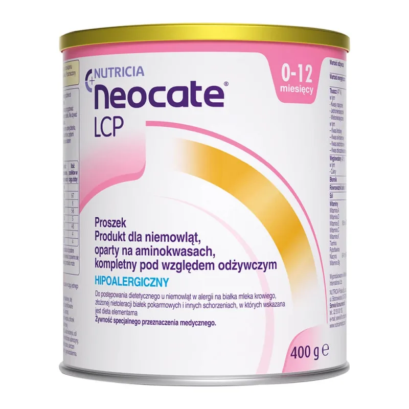Neocate LCP, pentru sugari cu alergie la proteinele laptelui de vacă și intoleranță complexă, 0-12 luni, 400 g NUTRICIA — preț și oferte