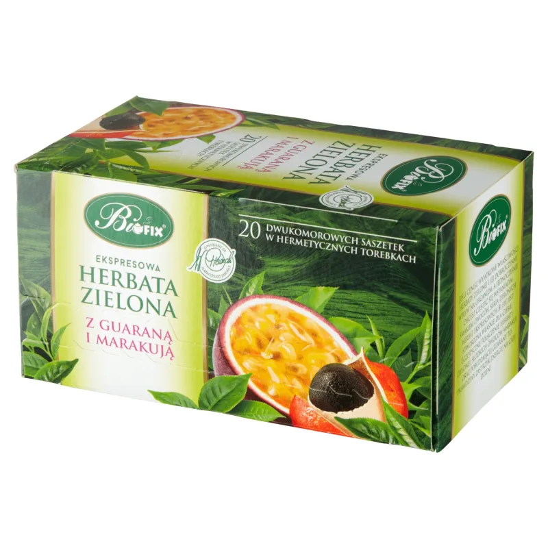 Bi Fix, Verde cu guarana și fructul pasiunii, ceai, 20 pliculețe — preț și oferte