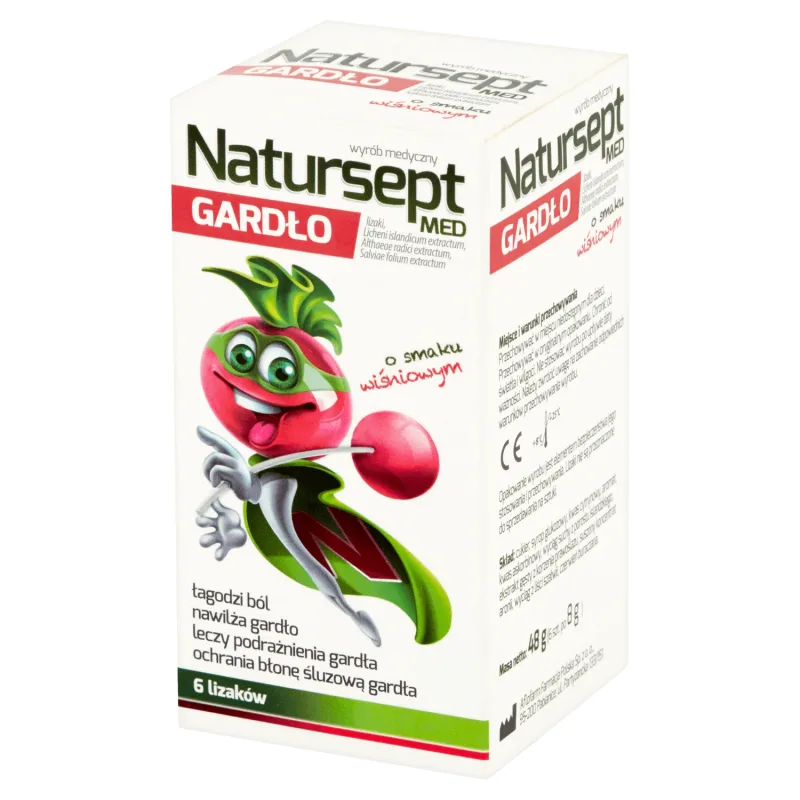 Natursept Med Throat, acadele, aromă de cireșe, 6 bucăți — preț și oferte