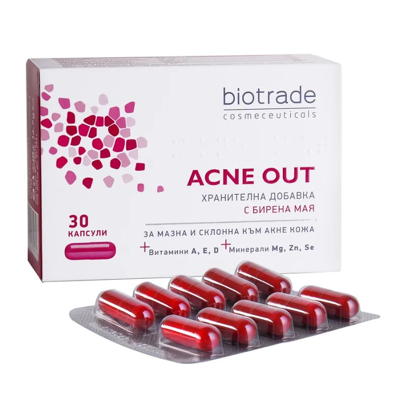 Supliment alimentar pentru ten gras Acne Out, 30 capsule, Biotrade — preț și oferte