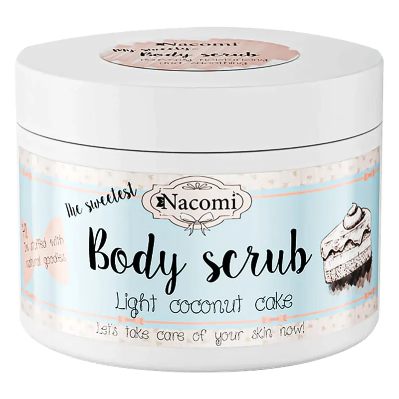 Nacomi, exfoliant cu zahăr pentru corp, prăjitură ușoară cu nucă de cocos, 200 g — preț și oferte