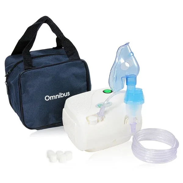 Omnibus BR-CN116, inhalator compresor, alb + pungă — preț și oferte