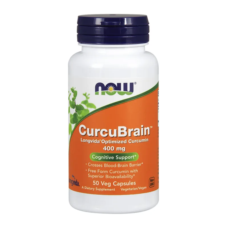 Now Foods CurcuBrain 400 mg, turmeric, 50 capsule vegetariene — preț și oferte
